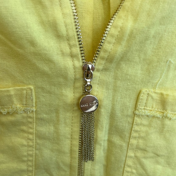 Anne Klein Linen Short Sleeve Coastal Beachy
Sheer Summer yellow Top Size 1x - Picture 4 of 8